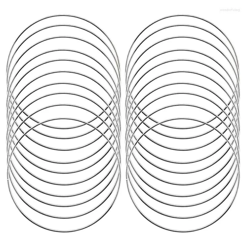 Dekoracyjne figurki 20 pakietów 4 -calowe srebrne łapacz snów metalowe pierścienie kwiatowe obręcze Wrenik Macrame Pierścień do rzemiosła DIY