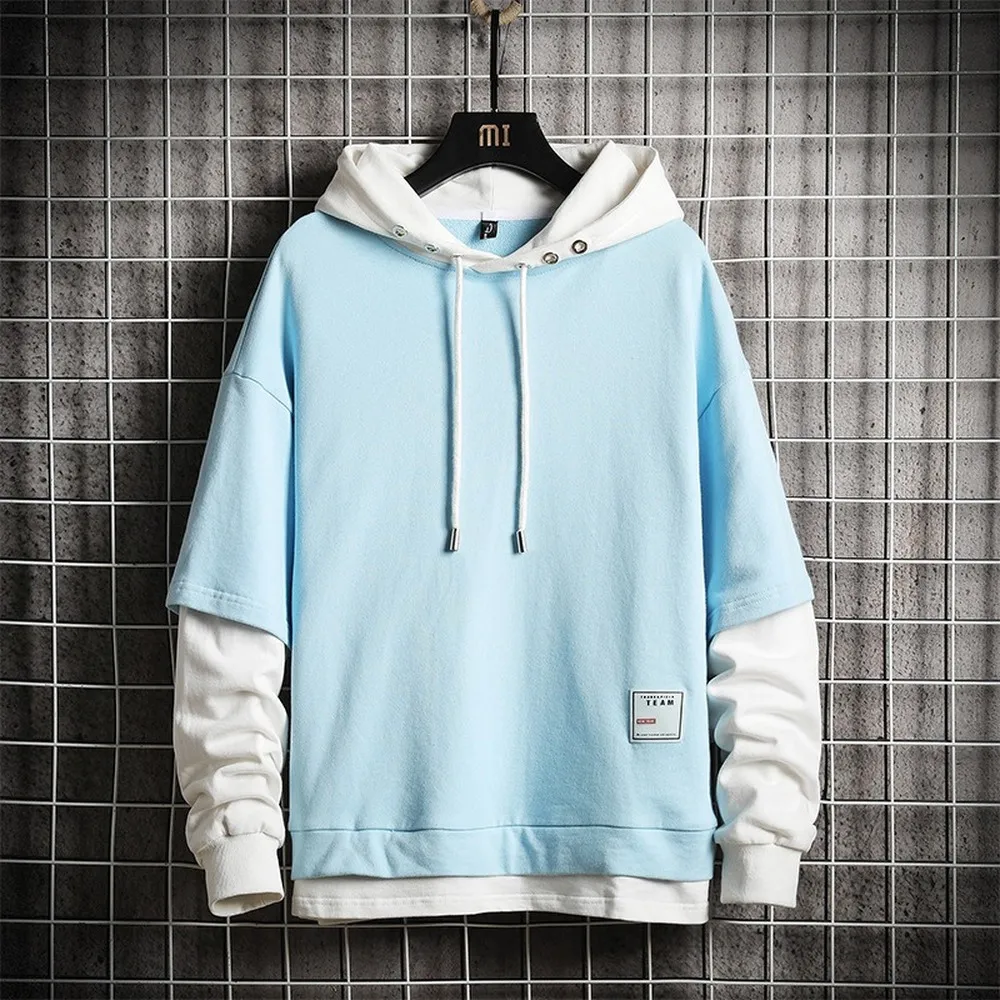 Mock two piece hoodie hotsell