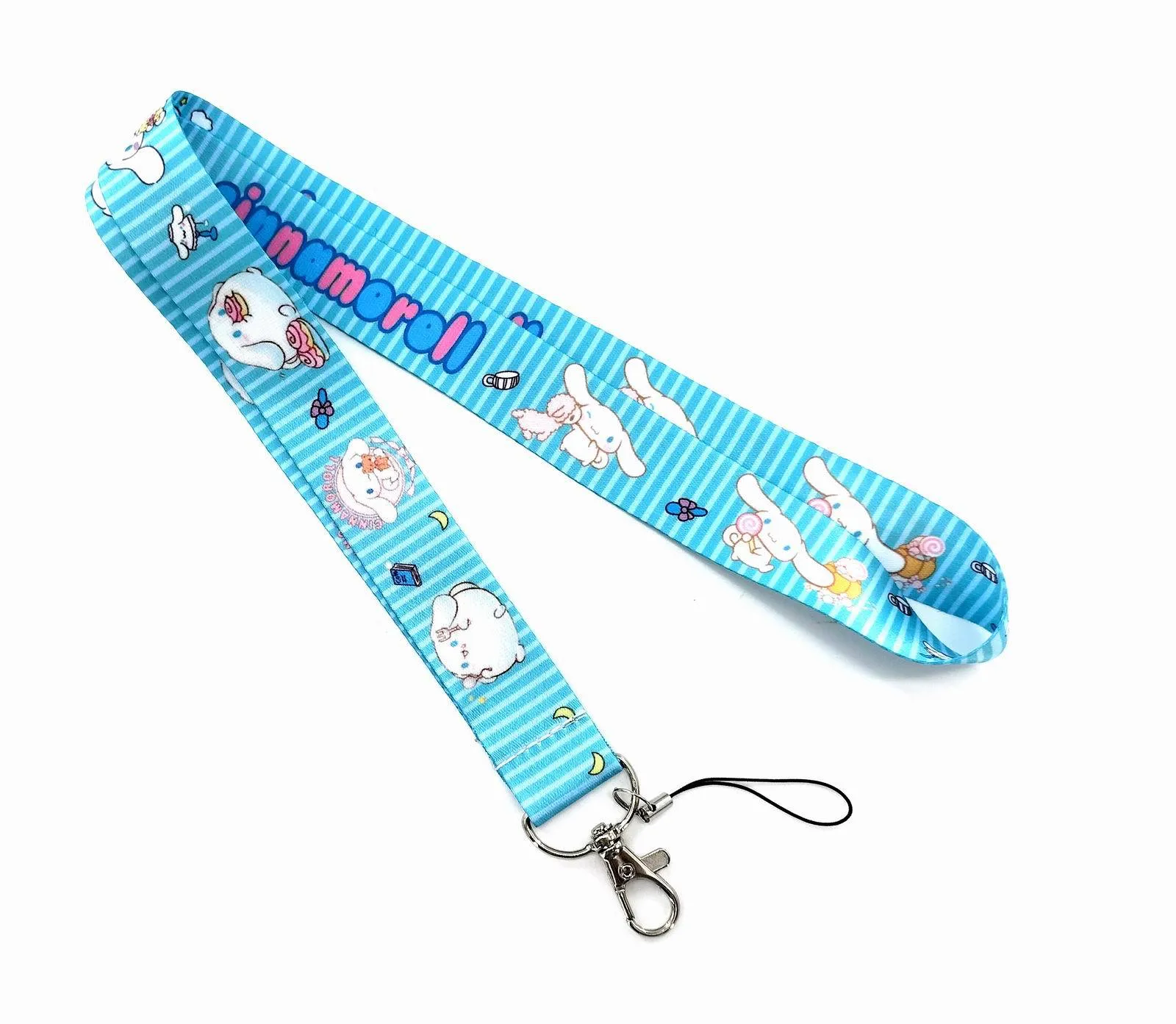 Cartoon Cinnamoroll My Melody Anime Lanyard pour clés Carte d'identité Gym Sangles de téléphone portable Porte-badge USB DIY Hang Rope Lariat Keychain