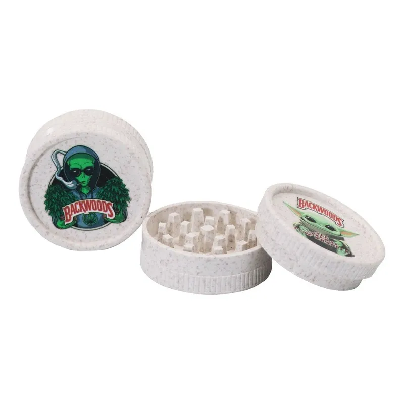 Acessórios para fumantes Wee Grinder 2 Camadas Plástico Brinders de plástico degradável pode ser personalizado 40 mm para bongos