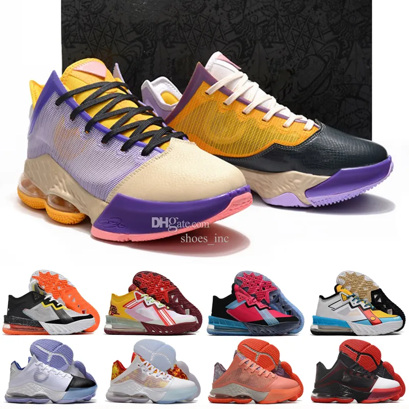 Lebrons 19 Low Mismatch Men Basketball Shoes 19S Lilac Pink Glaze Dark