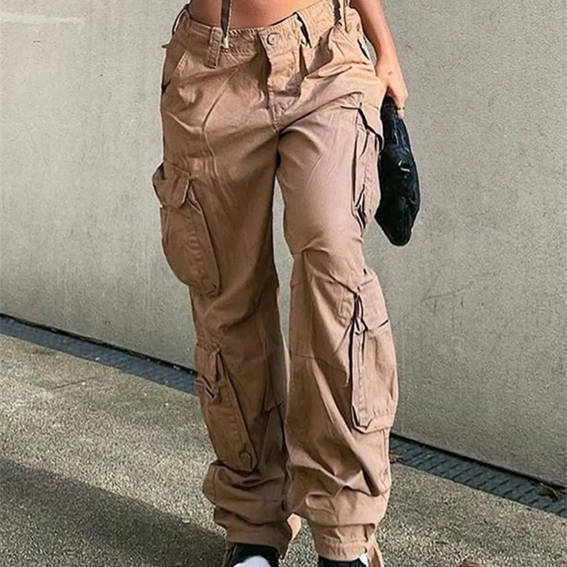 Damesbroek Capris Tawnie Y2K Cargo Baggy Autumn Streetwear Fairycore Oversized broek Vintage Casual Loose Sweatpants 221007