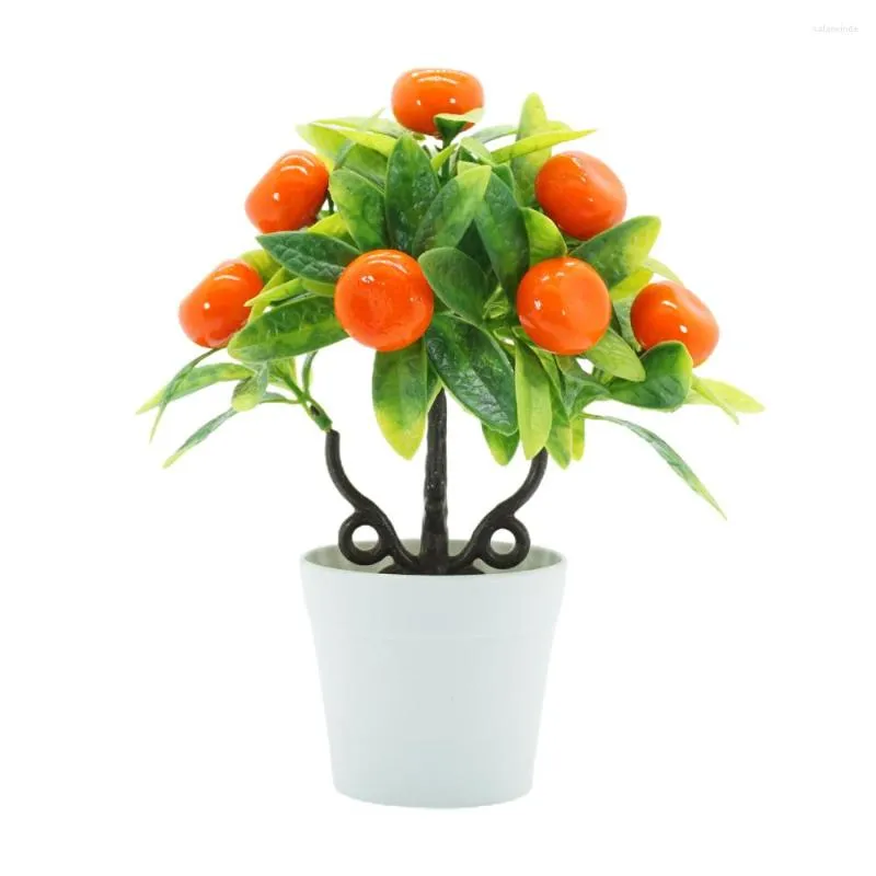 Fleurs décoratives fausses plantes en pot arbre fruitier décoration de la maison bonsaï artificiel sans eau pour cadeaux aménagement paysager Simulation Bouquet