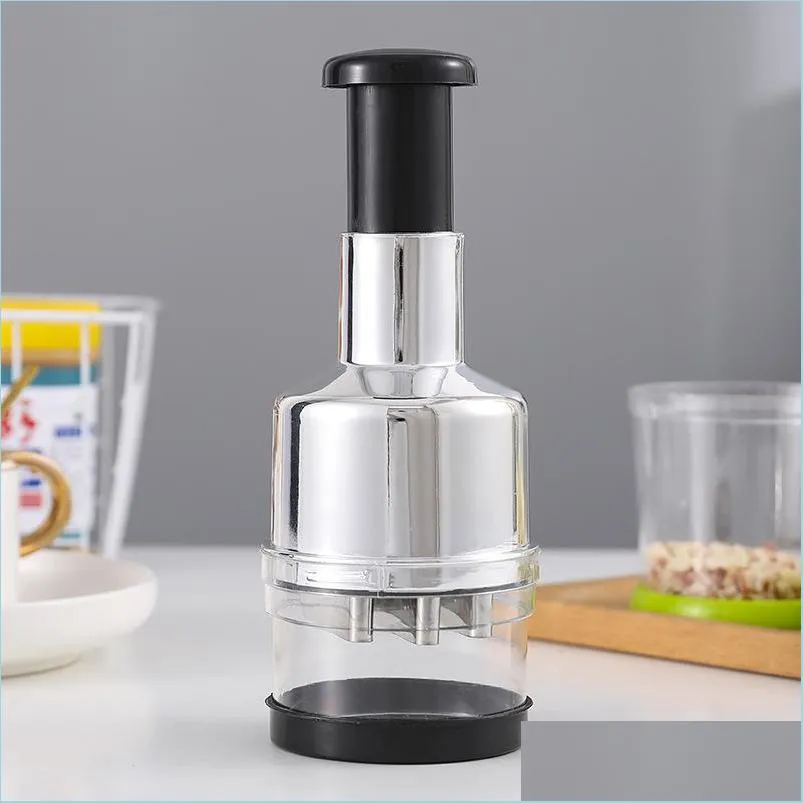 Other Kitchen Tools Mtifunctional Creative Hand Press Onion Chopper Household Garlic Grinder Masher Kitchen Mini Drop Delivery 2021 H Dhykl