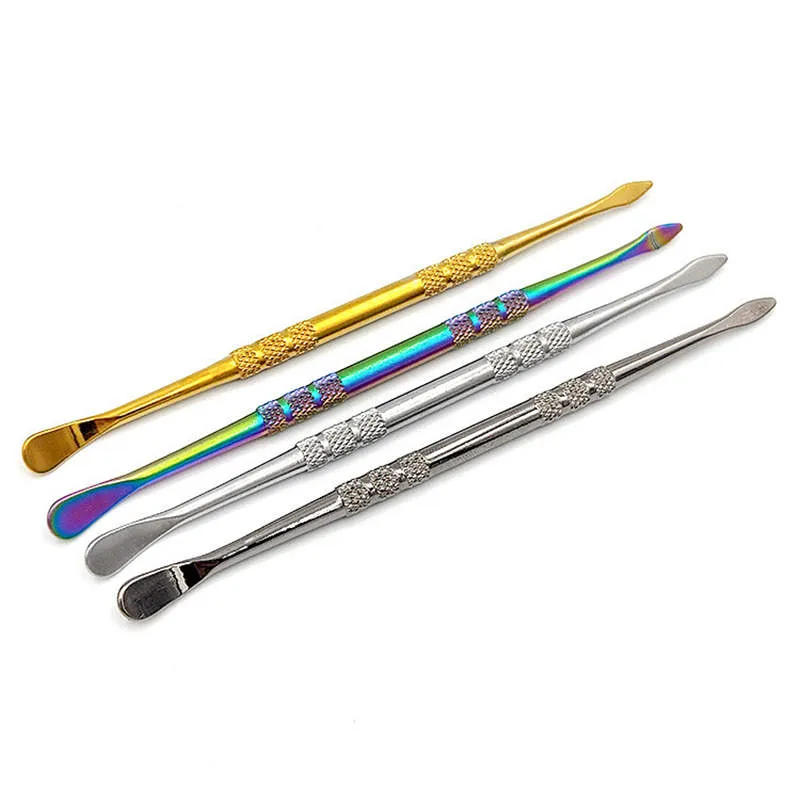 SS Wax Dab Tools Accessori per fumatori Pipa per sigarette a doppia testa da 120 mm Bong Pasta di tabacco Detergente Atomizzatori Erba secca Dabber Concentrato per unghie Daber Banger