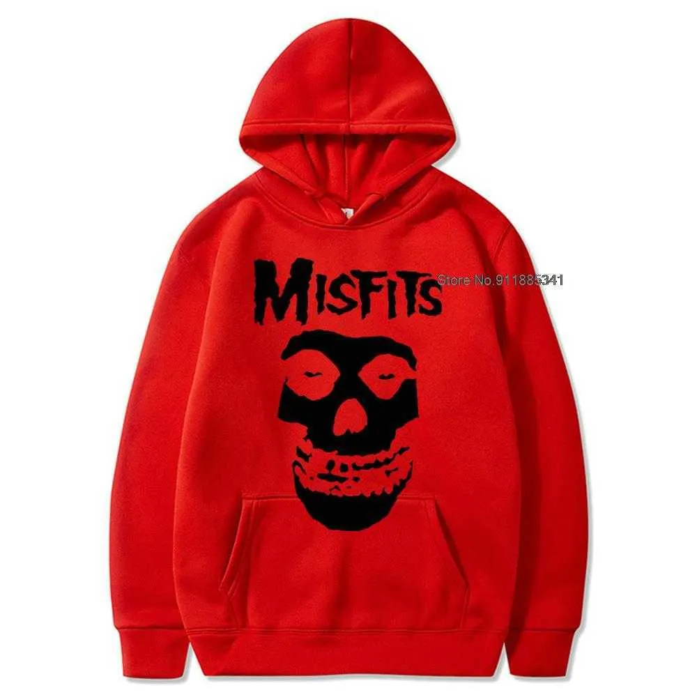 Moletons masculinos moletons moletons outono capuz de inverno Novo Hip-hop punk crânio Misfits Brand algodão de manga longa com capuz marve masculino com capuz t221008