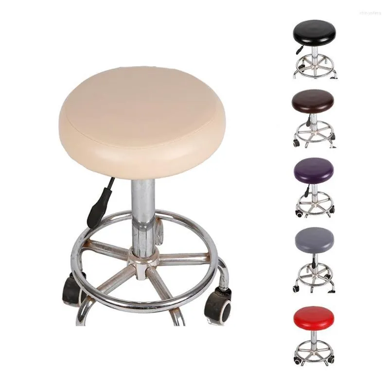 Coperture per sedie per la protezione pompa impermeabile elastica in pelle elastica sgabello rotondo bar di bellezza salone sedile cushionsleeve