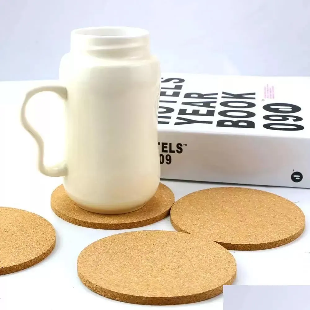 Matten kussens kurk coaster 1 stks kopje mat thee koffie mug drinks houder voor keuken natuurlijk houten matten