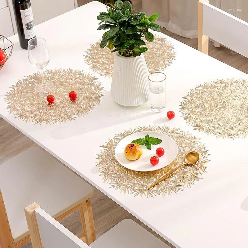 Tapis de table napperons ronds Restaurant creux PVC sous-verres décoration bol de repas Anti- tapis de salle à manger Steak assiette Pad décor