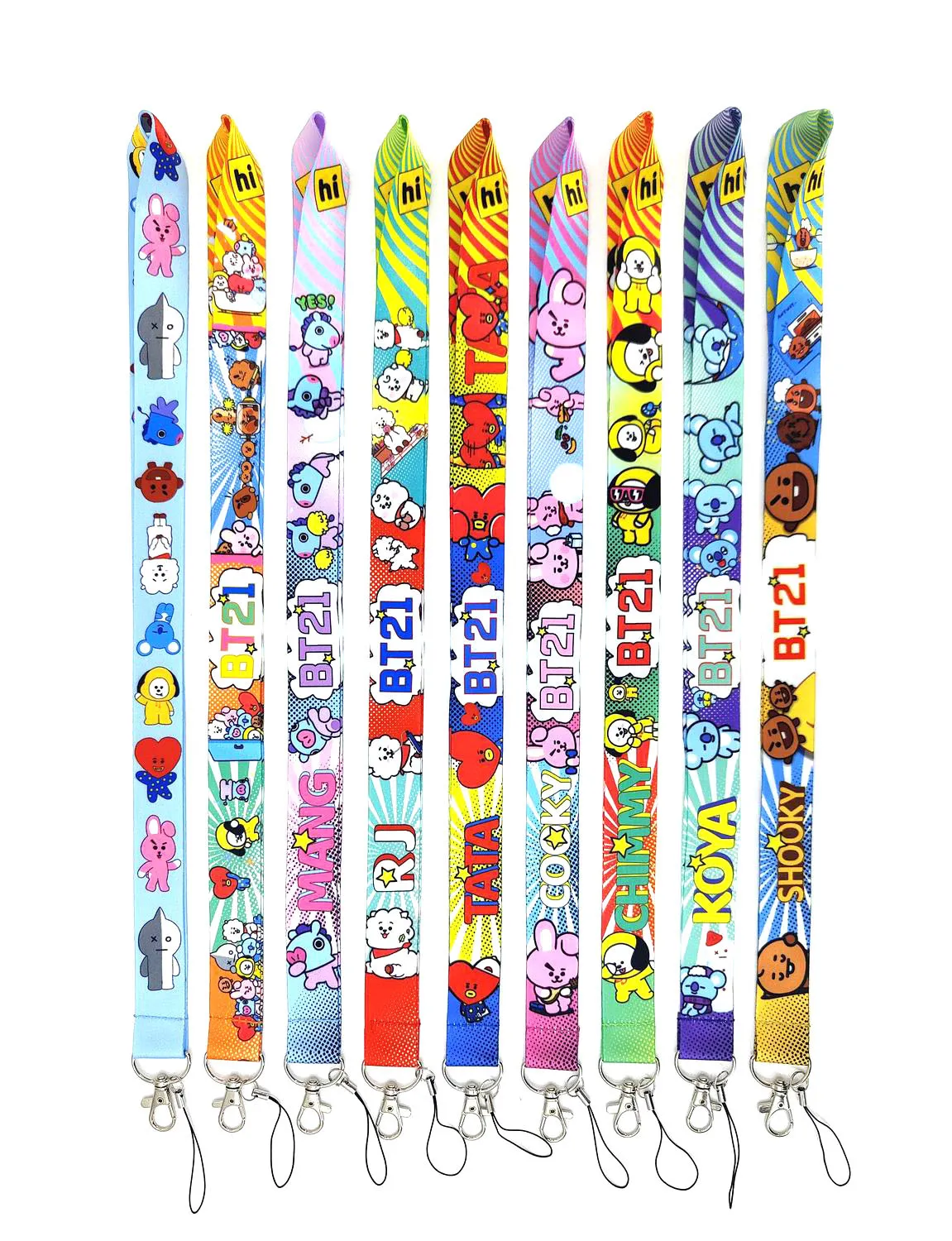 Anime BTS21 Cartoon Lanyard For Keychain ID Card Cover Pass student Badge Holder Key Ring Neck Straps Accessories