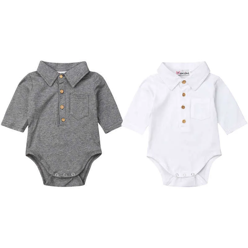 Barboteuses Nouveau-né Bébé Garçon Barboteuse 018 Mois D'été Solide Casual Bébé Garçons Vêtements Combinaison Nouveau-Né Bebies Roupas J220922