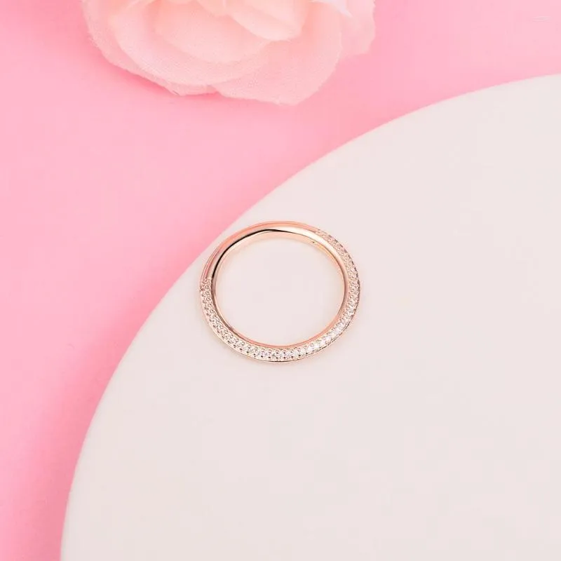 クラスターリング2022 Me Pave Ring 925 Sterling Silver Jewelry Rose Gold Engagemen