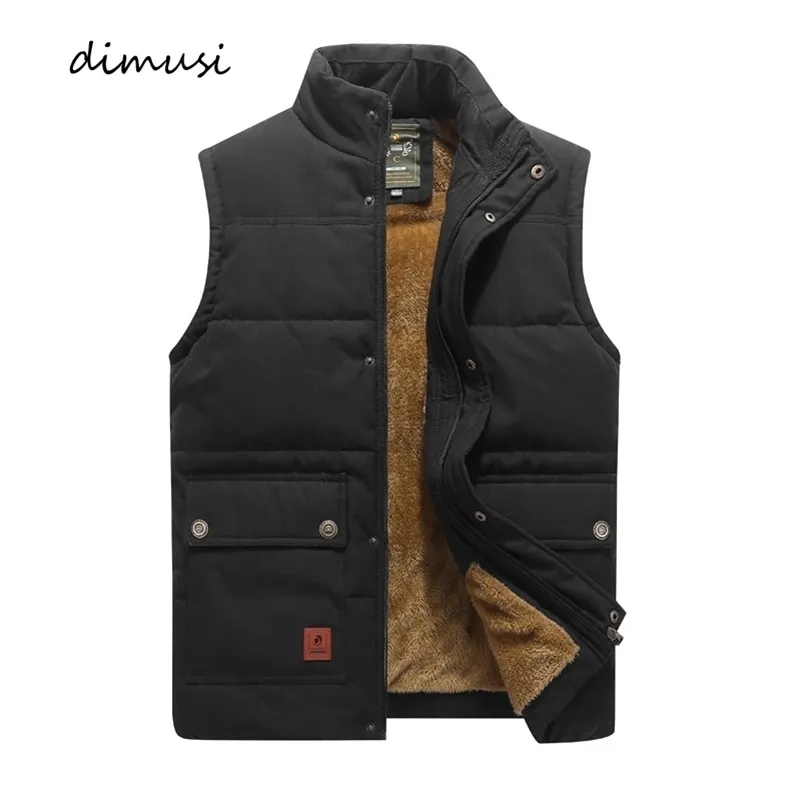 Herenvesten dimusi wintervest fleece dikke warme vest outswear casual thermische zachte windschepen mouwloze jassen kleding 221008