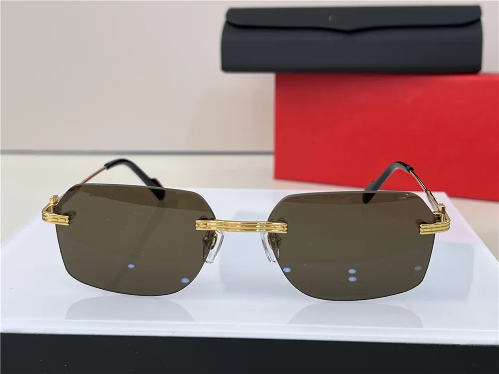 Mężczyźni marka luksusowe okulary przeciwsłoneczne od projektanta moda na zewnątrz okulary przeciwsłoneczne na lato projektanci kobiety Vintage kwadratowe oprawki bez oprawek okulary kształt UV 400 0284