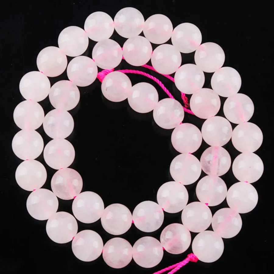 6 mm 8 mm 10 mm roze kwarts Charm Natural Stone kralen Diy armband ketting voor sieraden maken DIY -accessoires By915