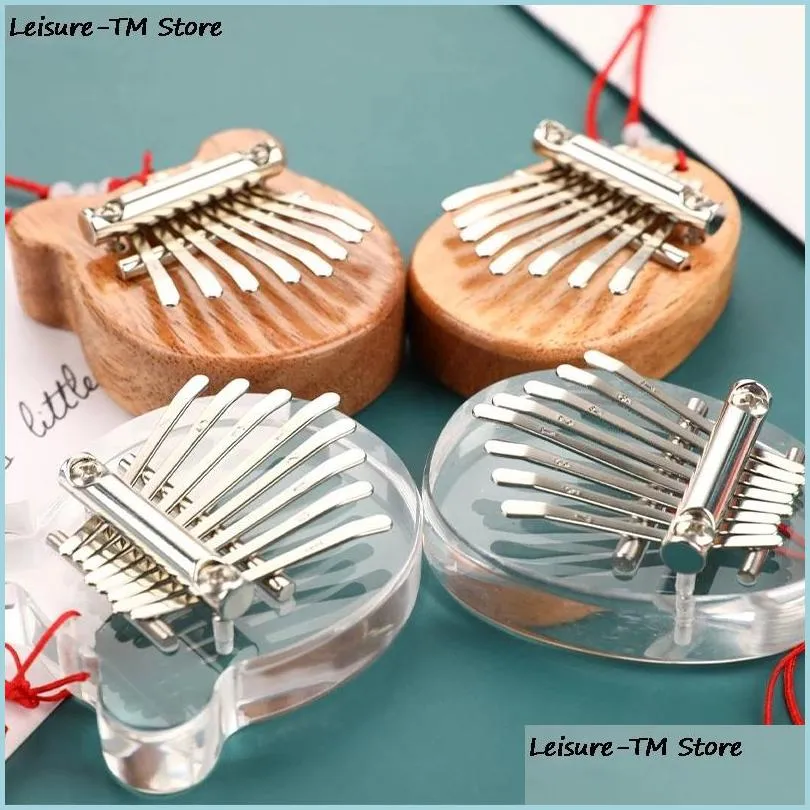 أطراف أسطورية أخرى 8 مفاتيح Mini Kalimba Thumb Piano Finger Finger Bendant Creative Mahogany Wooden Musical Box Good Drop Deliv Dhtba