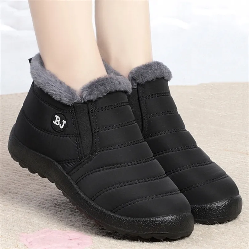 Сапоги Women Specl On Winter Those для водонепроницаемой лодыжки Женские снежные ботины 2022 Black Botas Femininas 221007