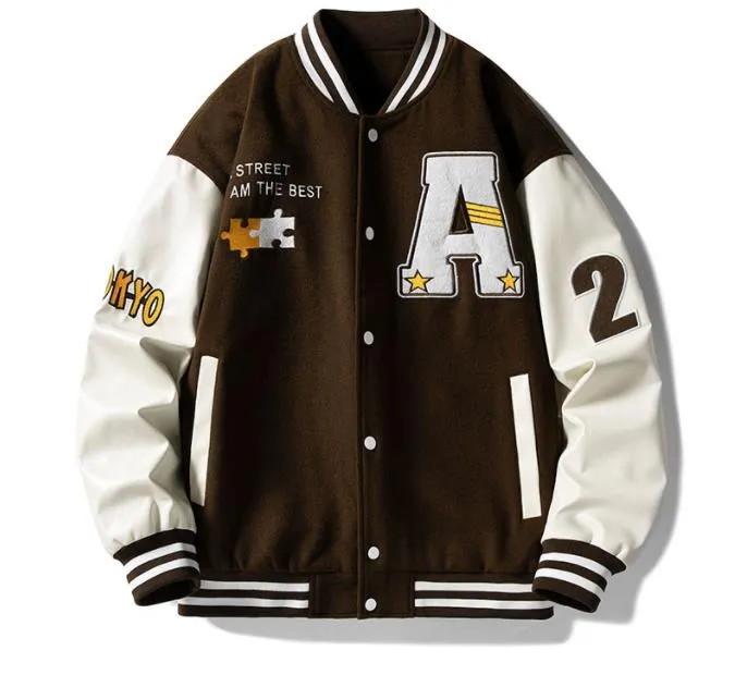 NOUVELLE Veste Baseball Uniforme Hommes Lâche Broderie Marée Marque Manteaux Printemps Automne Casual Collège Porter Des Vêtements De Mode Américaine