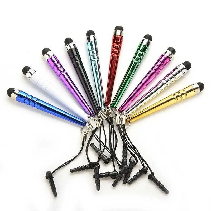 Mini Baseball Stylus Touchscreen Pen Rubberen Tip Pen met 3,5 mm stofdichte plug voor iPhone Samsung S3 S4 Galaxy Note 3 iPad 3 5