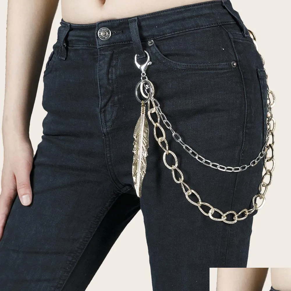 Party Favor Cuban Link Chains KeyChain for Women Hiphop Pant Jeans Punk Rock Byxor Chain Street Key Hipster Drop Delivery 2021 Hom DHJ4Z