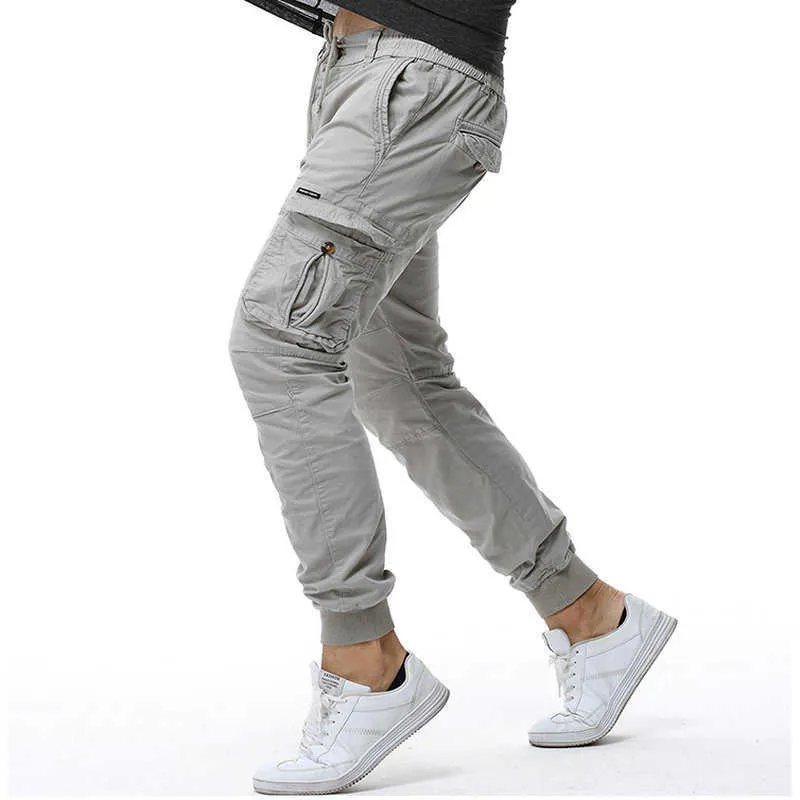 Herenbroek Pantnes Cargo de Algodn 2022 para hombre pantaln ajustado informele con banda en el Tobillo Correr G221007