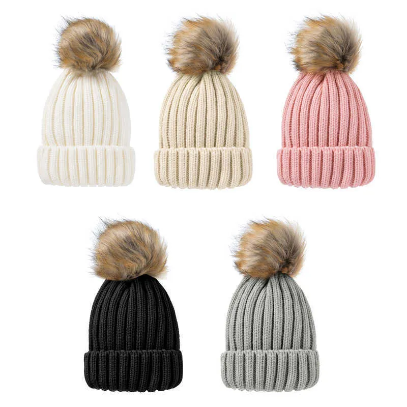 Bola de lana desmontable para adultos, jersey con bolas individuales, sombrero nuevo ins para adultos, gorro de punto cálido para exteriores de color sólido