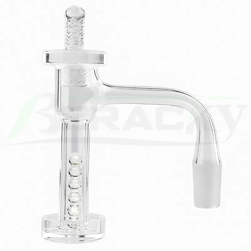 Beracky Full Weld Smoking Terp Slurper Quartz Banger z kwarcowym filarem/czapką kwarcową 10mm 14mm 18mm 20mmOD bezszwowa fazowana krawędź Slurpers zestaw gwoździ do bongów Dab Rigs