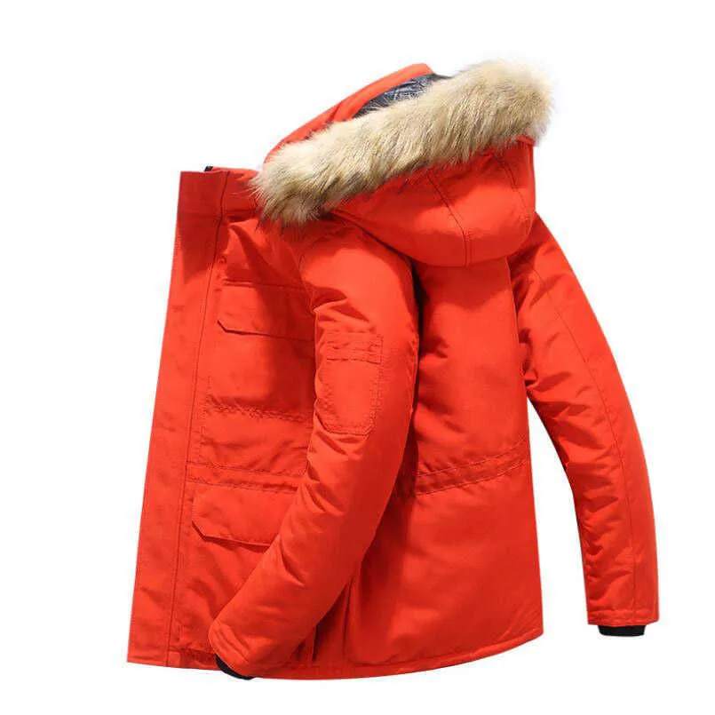 Parkas en duvet pour hommes -20 Degrés Veste d'hiver Hommes Parkas Pardessus Neige Épaissir Manteau Garder Au Chaud Survêtement Hommes Coupe-Vent Fourrure À Capuche Rembourré Vestes T221006