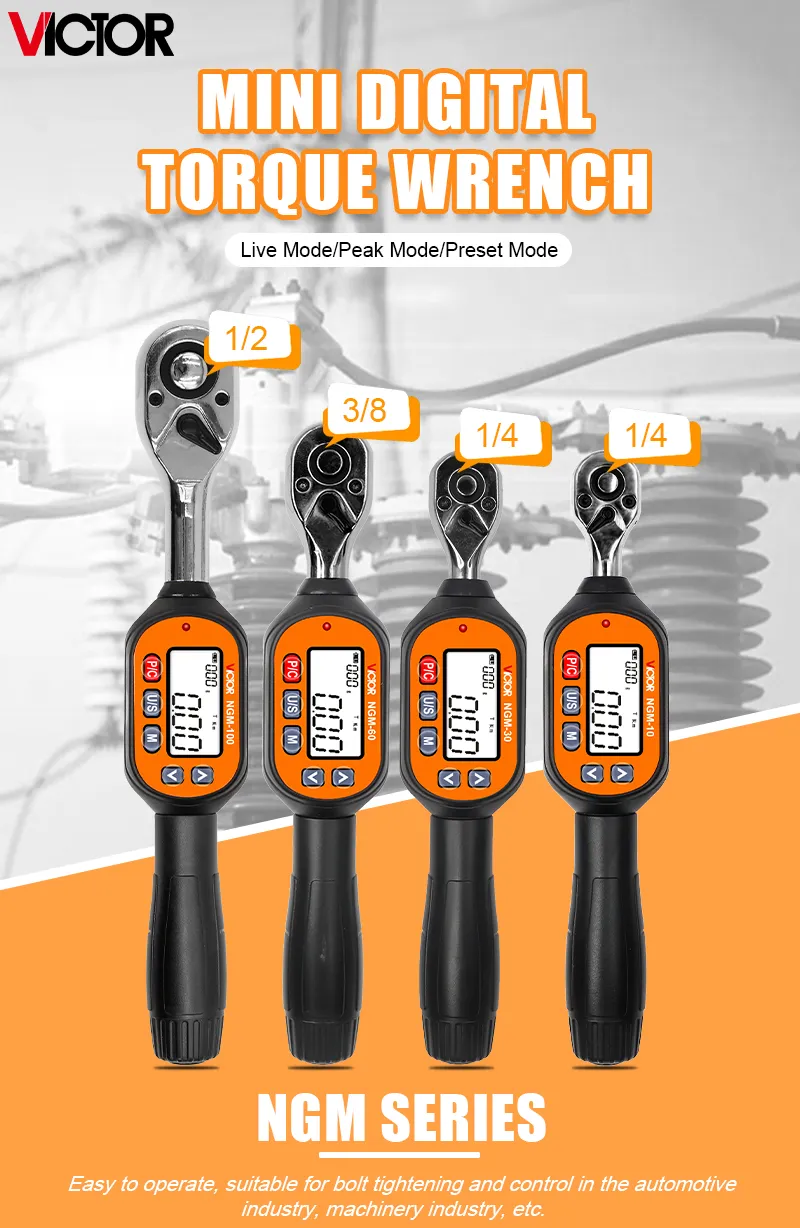 힘 측정 기기 디지털 토크 렌치 모드 설정 데이터 저장소 클리어 빅터 NGM 10 30 60 100