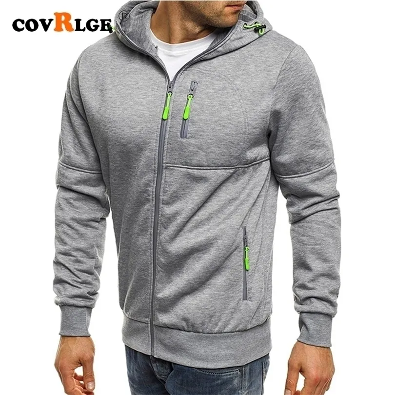 Mens Hoodies Sweatshirts Covrlge Spring Jackets Hooded Coats Casual Zipper Male Tracksuit Fashion Jacket Clothing Outerwear MWW148 221007