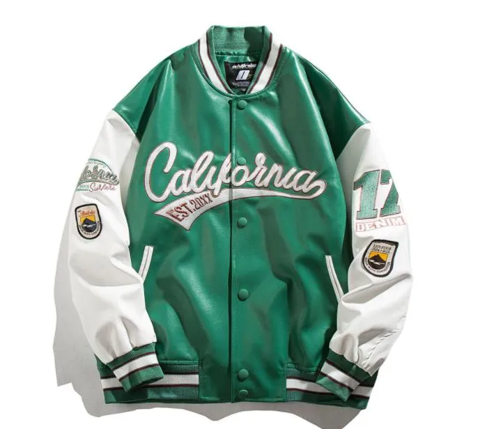 New American Retro Letter Retro bordado Jackets Coats Motocicleta Motocicleta Bomba Rua Uniforme Casal Casual Casual Casual