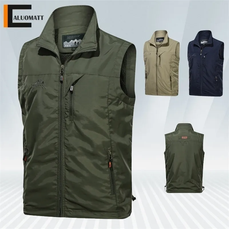 Gilet da uomo Pesca Estate Quick Dry Outdoor Zip per Pography Giacca senza maniche Sport Life Uomo Caccia Viaggi 221008