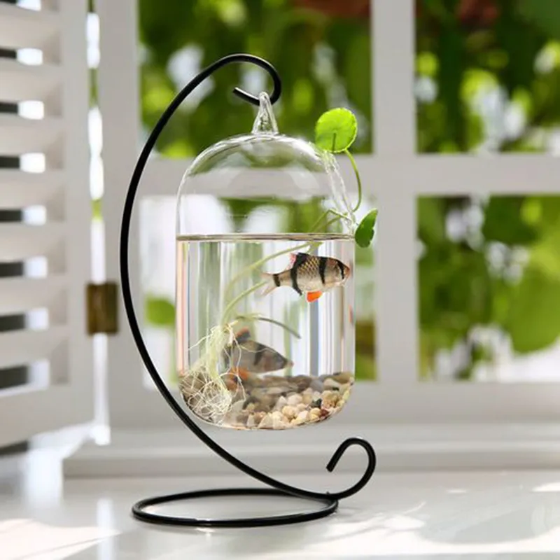 Aquariums Clear Round Shape Hanging Glass Aquarium Accessories Online Bowl  Fish Tank Flower Plant Vase Home Decoration Rack Holder 2201007 From  Long10, $10.22