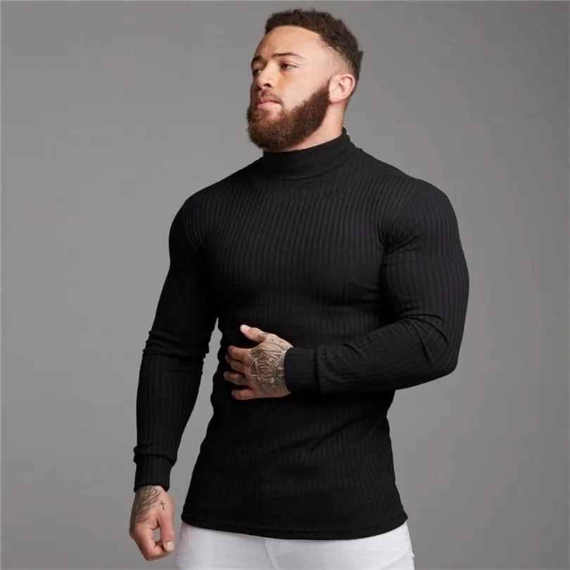 Mens Sweaters Autumn Winter Fashion Turtleneck Mens Thin Sweaters Casual Roll Neck Solid Warm Slim Fit Sweaters Men Turtleneck Pullover Male 221007