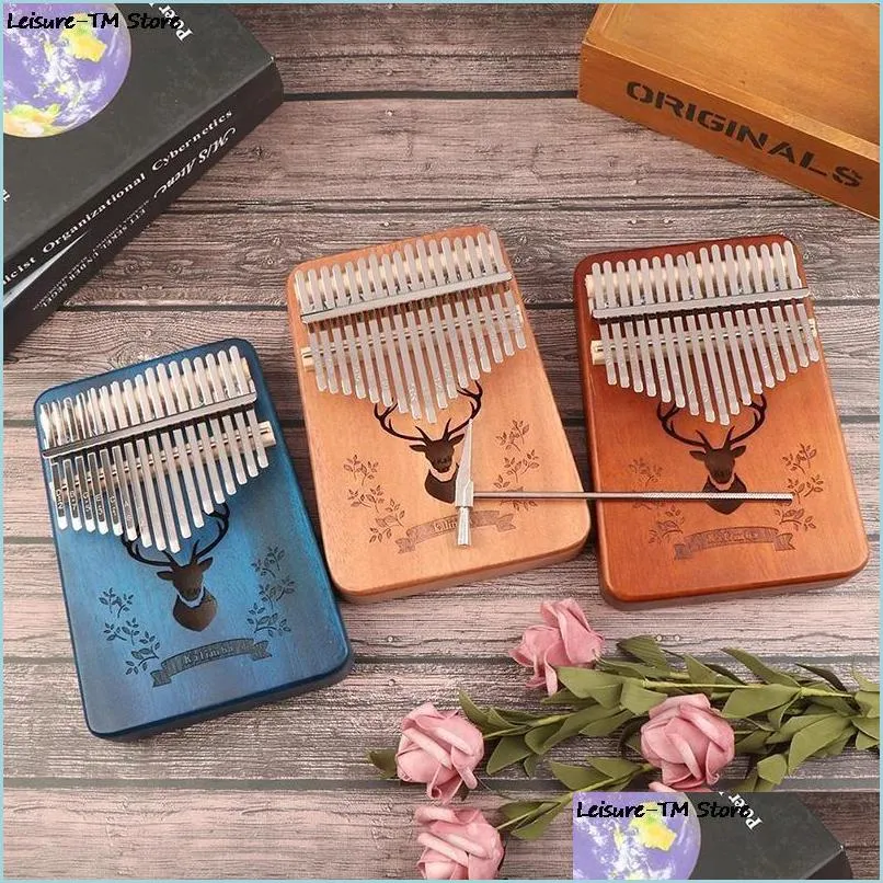 Andere Haushaltsdiverses Kalimba 17 Tasten Calimba Daumenklavier Mbira Muspor Musikinstrument Mahagonikorpus mit Zubehör Drop Delive Dhcc0