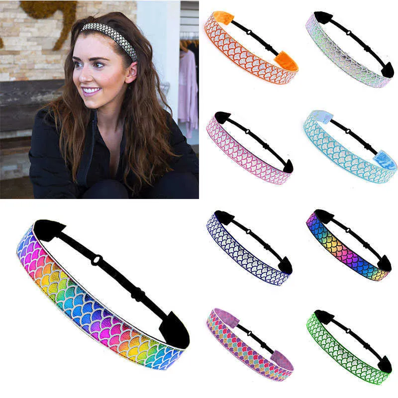 Headbands Ladies Colorful Hairband head Band Headband Fashion Mermaid Anti-slip Headbands Head wrap Women Hair accessories T221007