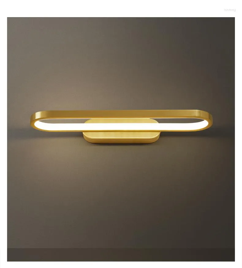 Lampada da parete a LED Luci da comodino per camera da letto Soggiorno Luce in ottone dorato per corridoio Corridoio Balcone Applique moderna
