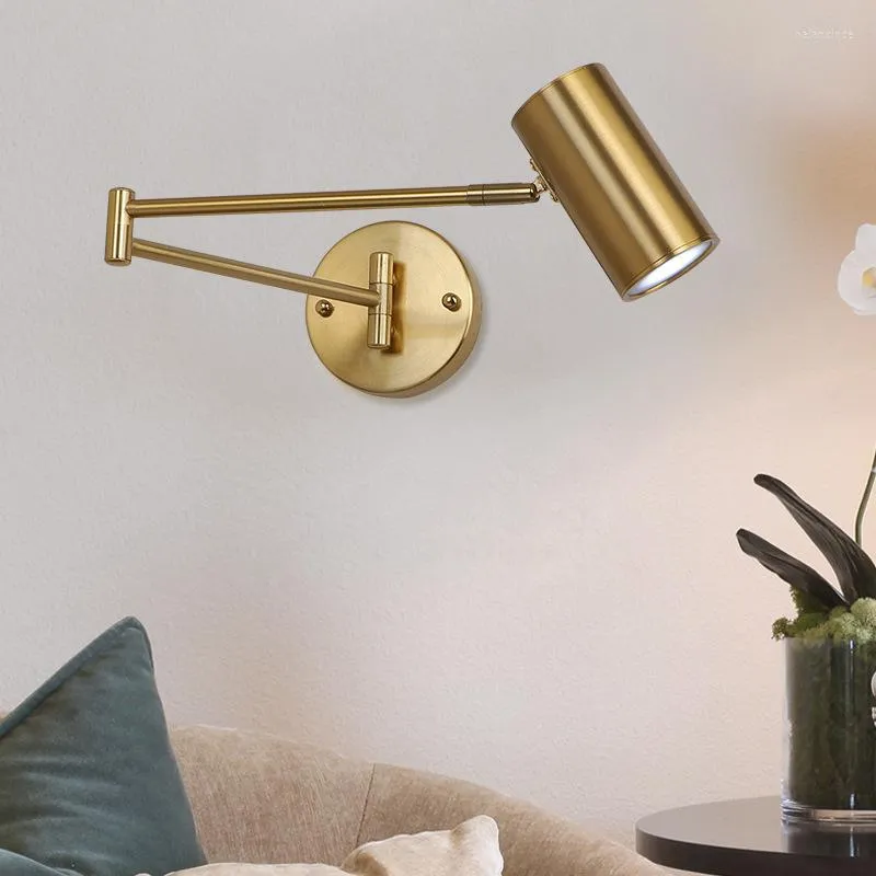 Wall Lamps Modern Adjustable Swing Arm Lamp Nordic Bedside Reading Extendable Led Sconce Lights Indoor Lighting Fixtures
