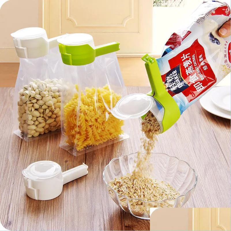 Otras herramientas de cocina Herramientas de cocina Bolsa de almacenamiento de alimentos Clips de sellado Clip de sellador de tapa de plástico con picos de vertido Snack Candy Fresh Clamp Kit Dhzhx