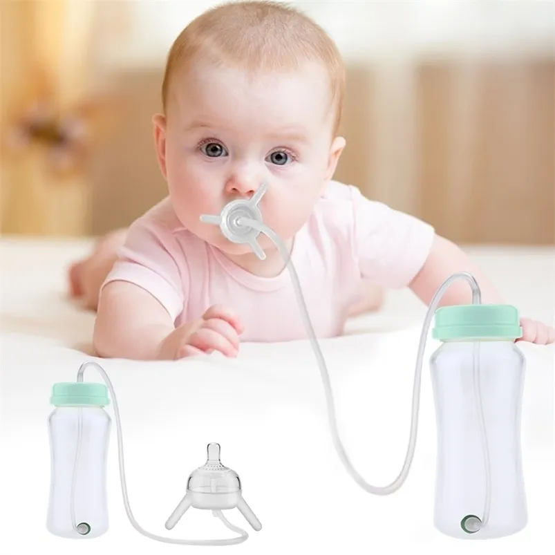 Biberon # 300ml Alimentazione Kids Cup PP Acqua con cannuccia Sippy Children Training Cute Drinking Hands-free nato 221007