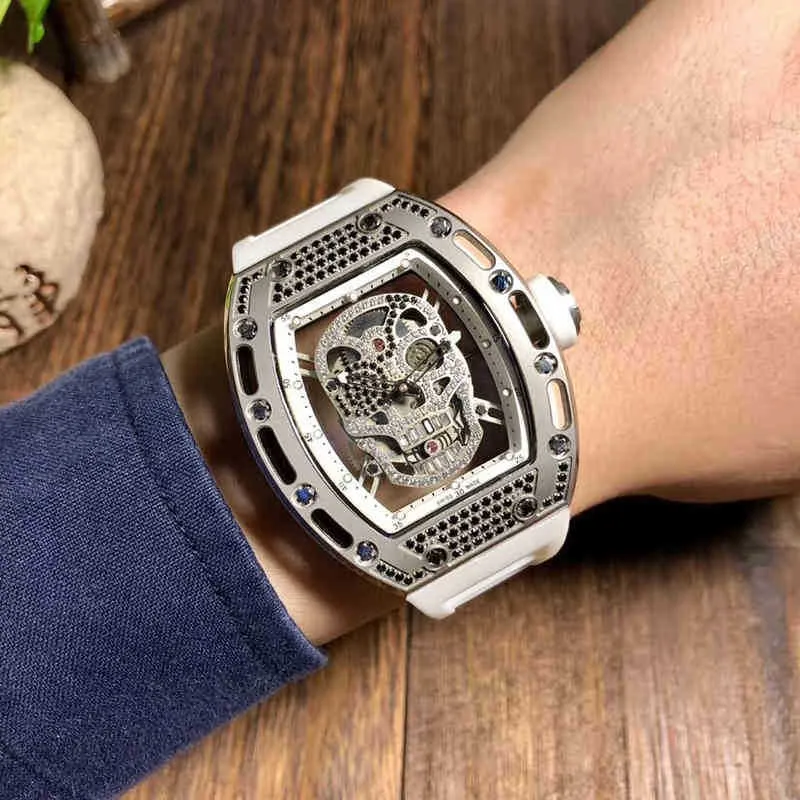Richa Milles horloges Luxe multifunctioneel mechanisch horloge polshorloge RM52-01 mysterieuze schedel uitgeholde volautomatische herenmechaniek 8D09