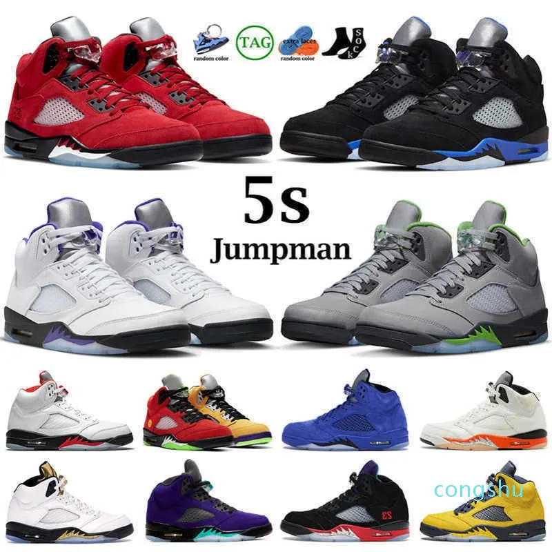 5S basketskor män Jumpman 5 Concord Green Bean Racer Blue Bluebird Moonlight Raging Red Stealth 2.0 Alternativ