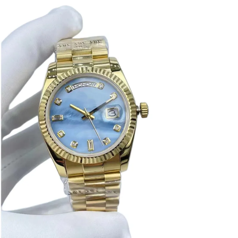 高級時計メンズ40mmデュアルデート自動メカニカルダイヤモンドタイムスケール2813運動ステンレス鋼の腕時計マン時計ギフト