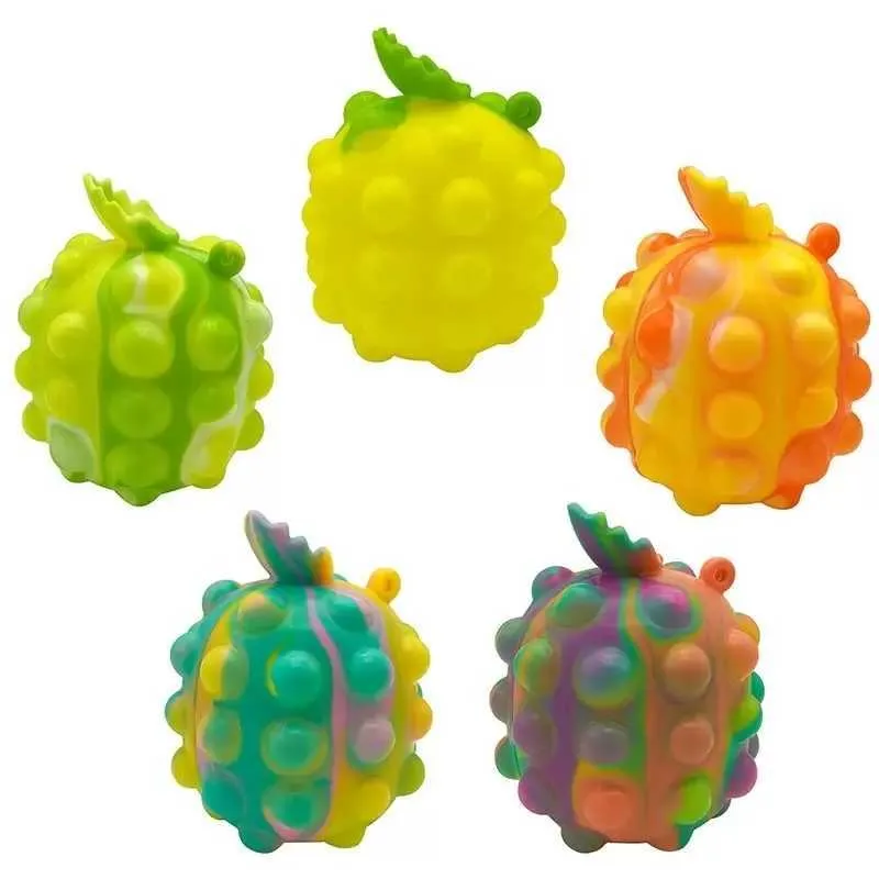 Enkel Dimple 3D fidget Toys Bubble Vent Ball Pop sin ananas dekomprimering Sensory Toy Squeeze Balls Gifts