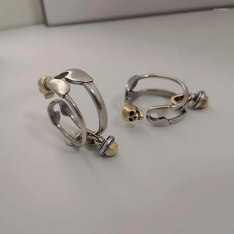 Boucles d'oreilles marque de mode hommes femmes Rock Pin Design rétro crâne doré Punk Concert bijoux accessoires