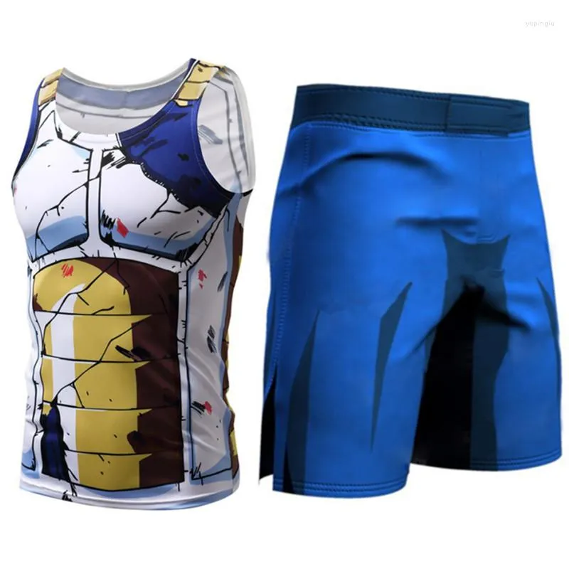 تتصدر خزان الرجال أعلى ملابس الرجال على ملابس الملابس ، ملابس تأثيري الابن Goku Anime Vegeta Fitness Tanktop