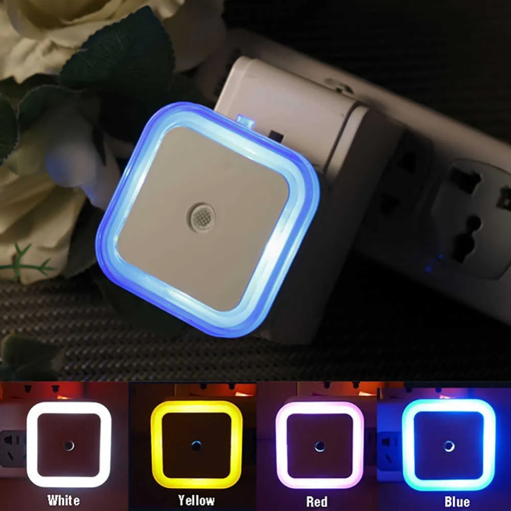 LED Night Light Mini sensore di controllo dell'illuminazione 110V 220V EU US Plug Lampada a risparmio energetico per l'illuminazione della camera da letto del soggiorno