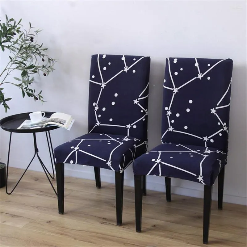 Housses de chaise couverture élastique Spandex européen imprimé chaises étui siège extensible élastique pour cuisine salle à manger meubles