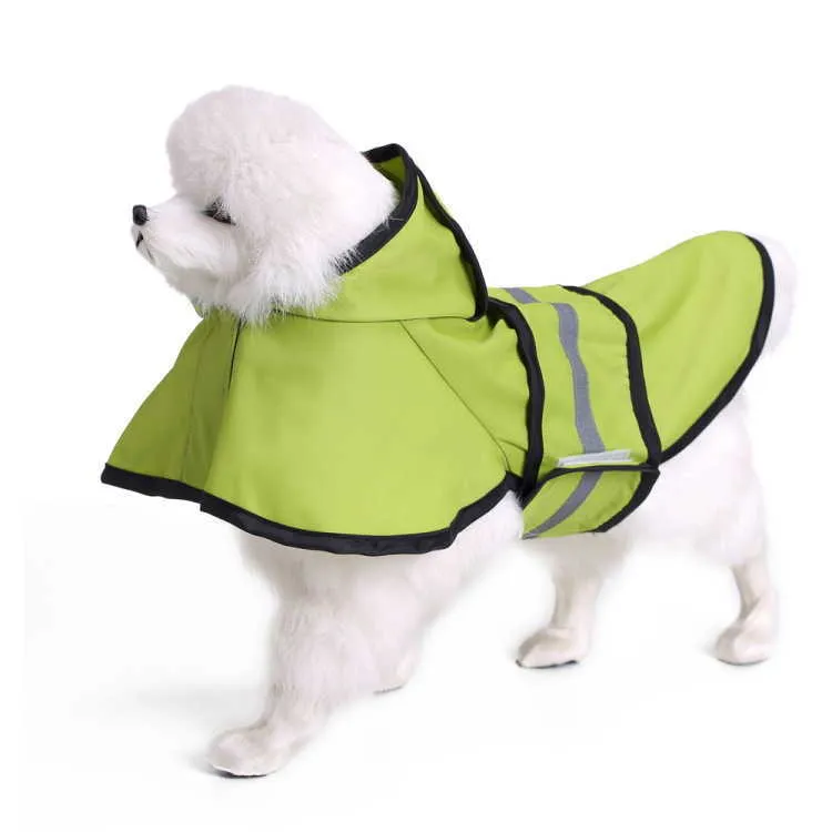 Dog Apparel Reflective Waterproof Raincoat Glisten Rain Capes Cloak Summer Pet Dogs Clothes will and sandy Drop Ship