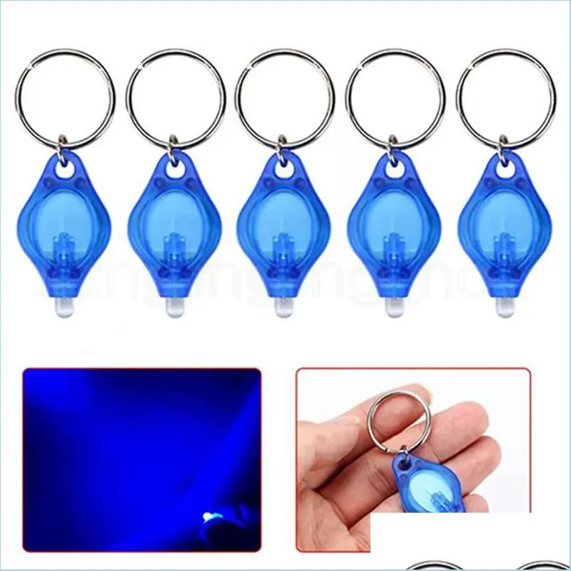Party Gunst 395-410 Nm Purple UV LED Keychain Detector Portable Light Car Key Accessories 4 Styles Drop Delivery 2021 Home Garden Fest DHQIF